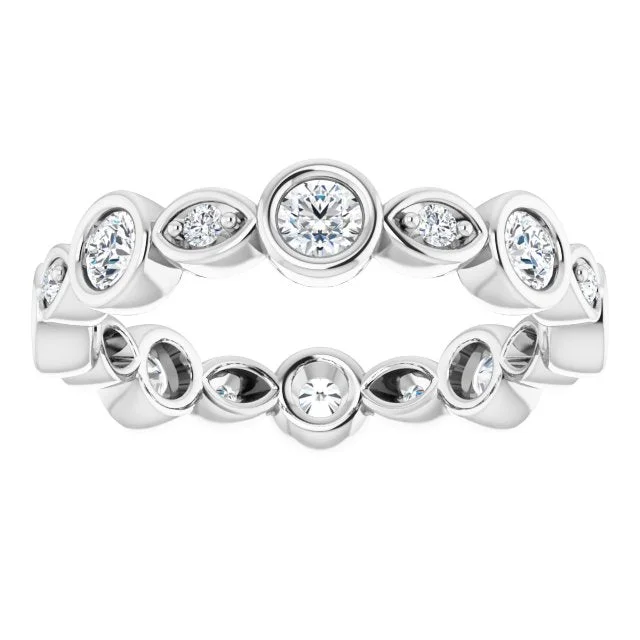 Eternity Band Diamond Ring-1.00 ct. Round Diamond Eternity Band Bezel Set Ring