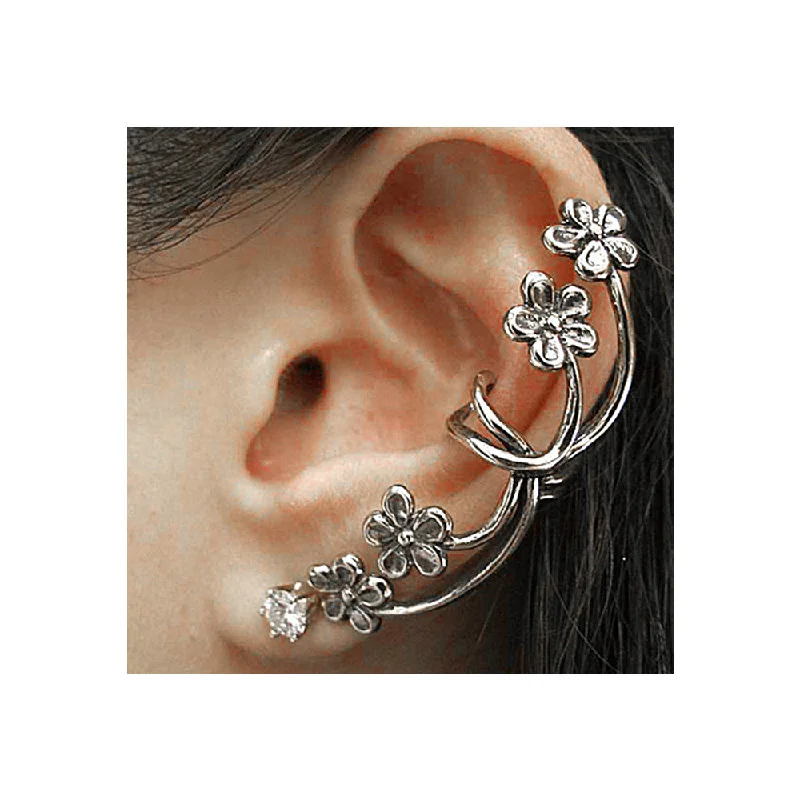 Artistic Pearl Earrings-Sexy Sparkles Ear Cuff Clip On Stud Wrap Earrings For Left Ear