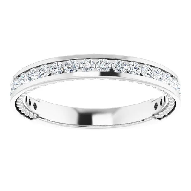 Elegant Cocktail Ring-0.50 ct. Round Cut Diamond Wedding Band Channel Set Anniversary Ring