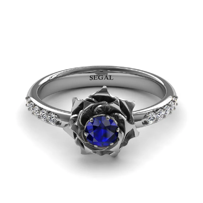 Statement Gemstone Ring-SALE - A lady's Rose Blue Sapphire Ring- Elena