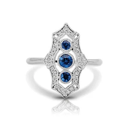 Fashionable Cocktail Ring-Vintage Inspired 0.40 ct. Natural Blue Sapphire Ring