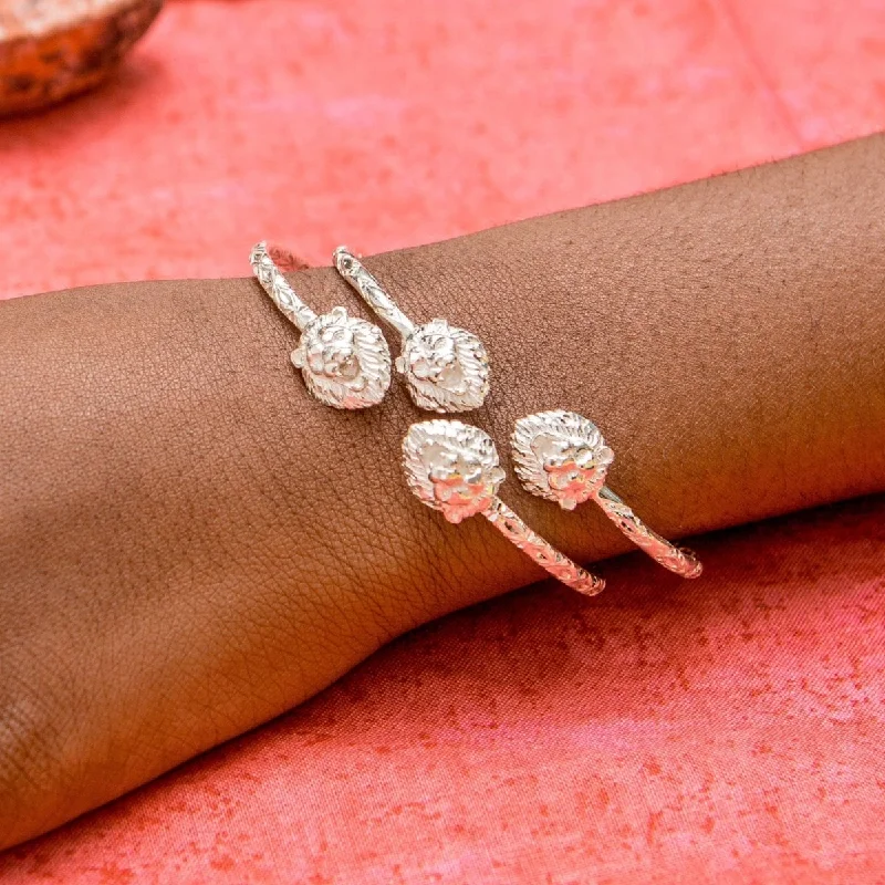 Elegant Diamond Bangle-Light Lion Bangle with Calypso Pattern  - SOLD INDIVIDUALLY