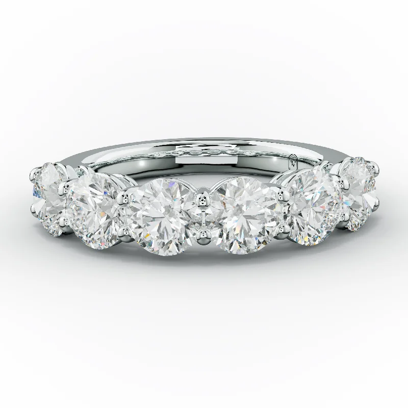 Double Band Ring-3.0 Carat Round Diamond Anniversary Ring