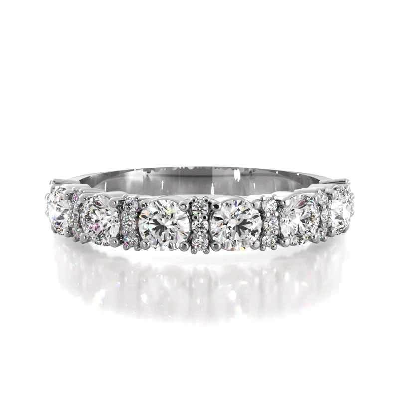 Statement Cocktail Ring-0.95 ct. Round Diamond Wedding Band