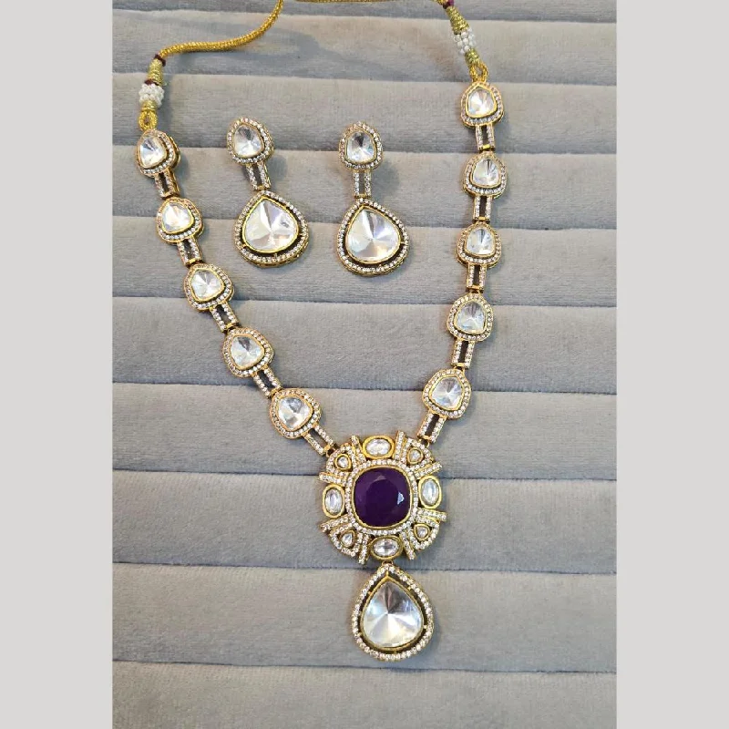 Classic Pearl Necklace-JCM Gold Plated Crystal And Austrian Stone Necklace Set