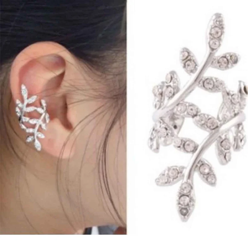 Unique Statement Earrings-Sexy Sparkles Ear Cuff Clip Wrap Earring Stud For Women And Girls Clip On The Ears