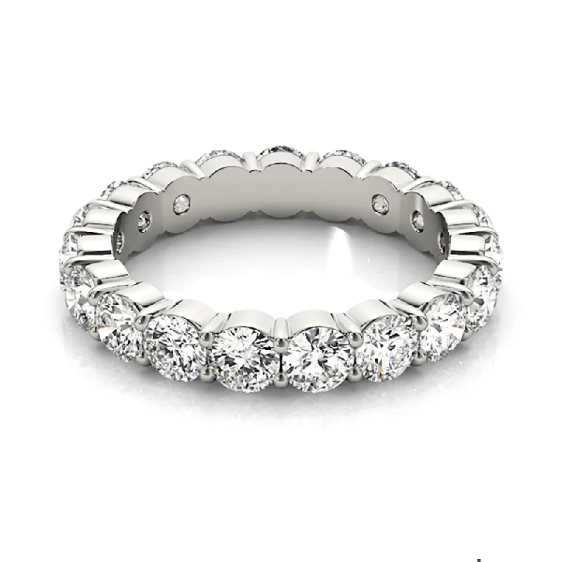 Elegant Wedding Band-3.0 ct. Round Diamond Classic Eternity Band, Shared Prong Design