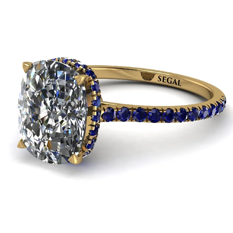 Statement Cocktail Ring-Hidden Halo Cushion Diamond Ring - Alayna No. 61