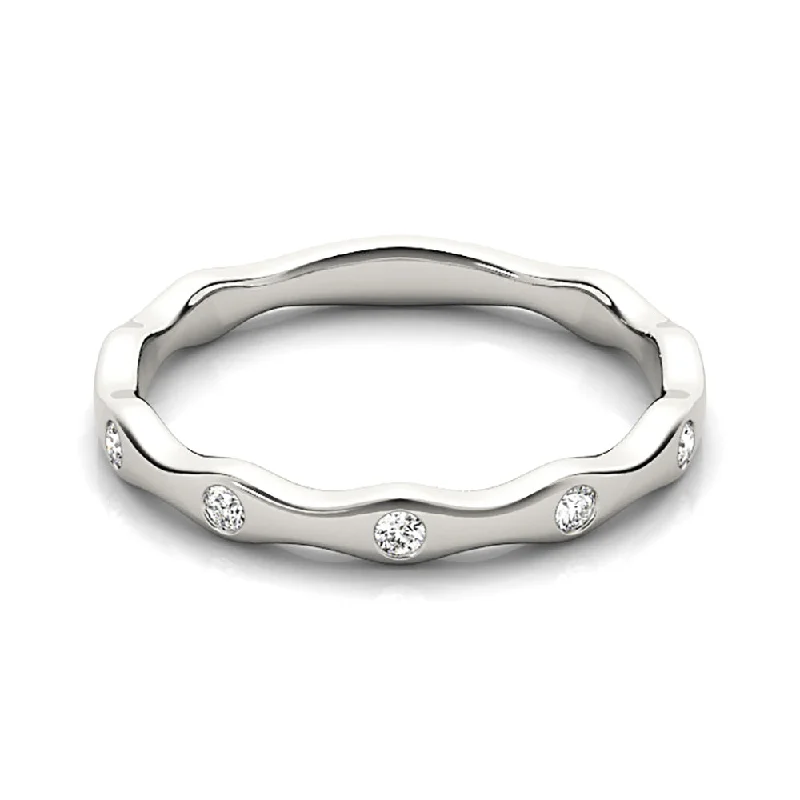 Custom Wedding Band-Round Diamond Wedding Band Stackable Ring