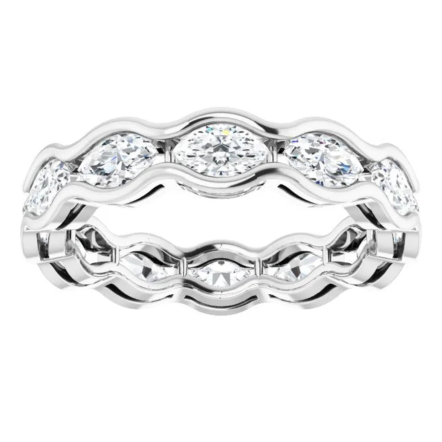 Retro Vintage Ring-2.40 ct. Marquise Diamond Eternity Band