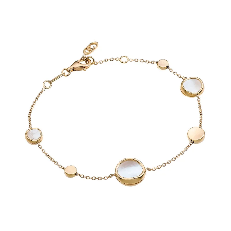 Beaded Friendship Bracelets-Armillas Glow Ca Leido 18ct Yellow Gold Mutli Circle Pearl Bracelet