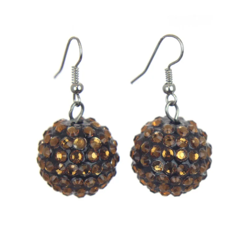 Trendy Gemstone Earrings-Kirks Folly Fairy Fire Ball Pave' Crystal Drop Earrings