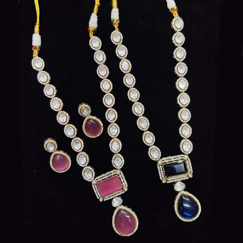 Vintage Inspired Necklace-JCM Gold Plated Crystal And Austrian Stone Necklace Set