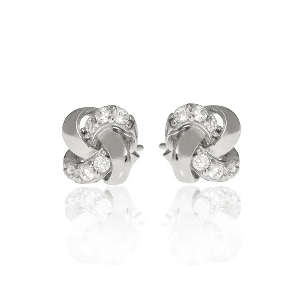 Designer Silver Earrings-Swag Studs