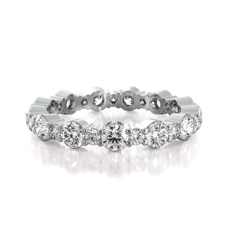 Designer Diamond Ring-1.65 ct. Round Diamond Eternity Wedding Band