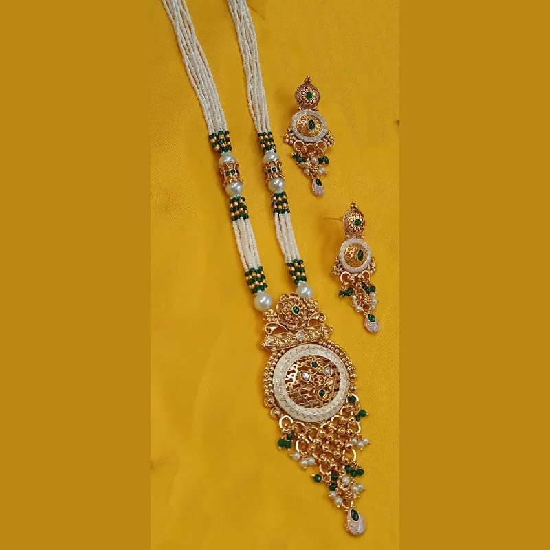 Personalized Name Plate Necklace-Padmawati Bangles Gold Plated Polki Kundan Stone And Pearls Meenakari Long Necklace Set