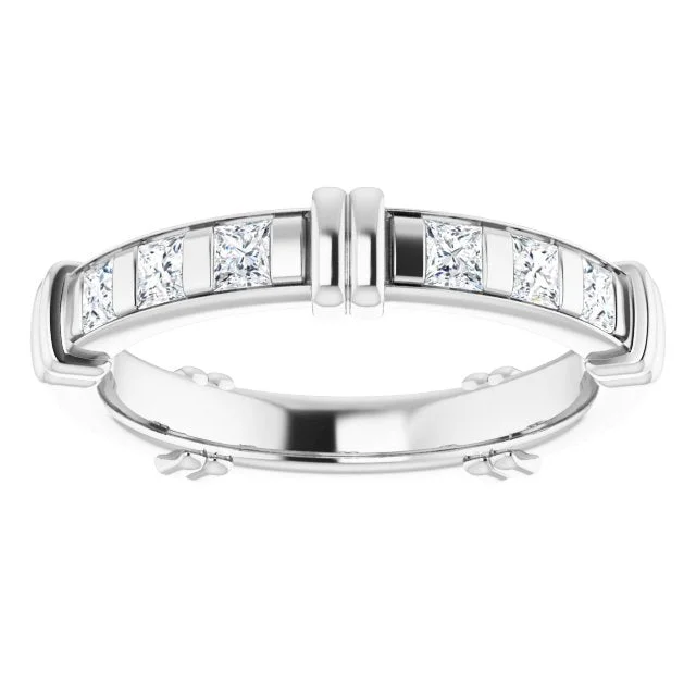 Stylish Diamond Ring-1.20 ct. Princess Diamond Eternity Band Stackable Diamond Ring