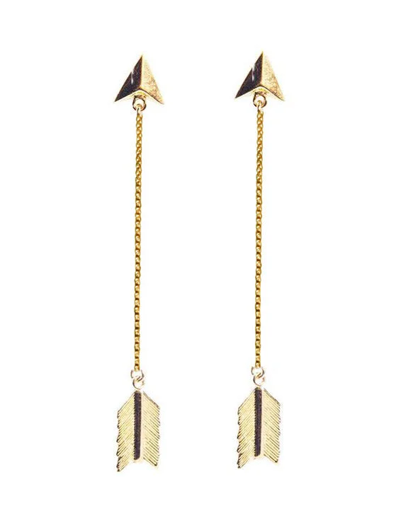 Delicate Diamond Earrings-Arrow Earrings