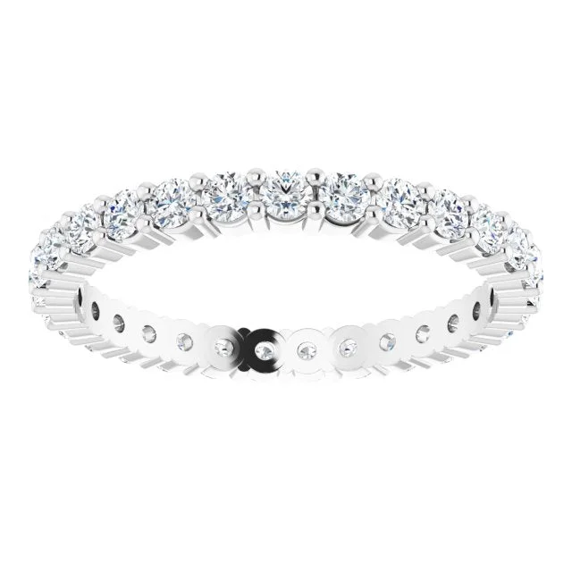 Customizable Birthstone Ring-0.87 ct. Round Diamond Delicate Eternity Band