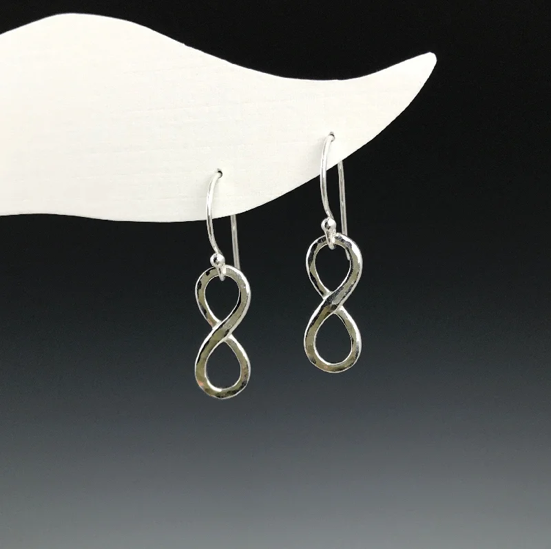 Minimalist Drop Earrings-Silver Infinity Earrings - M