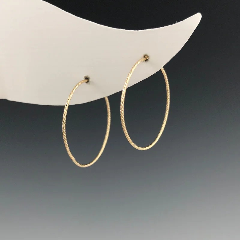 Dangle Hoop Earrings-Gold Hoops - S