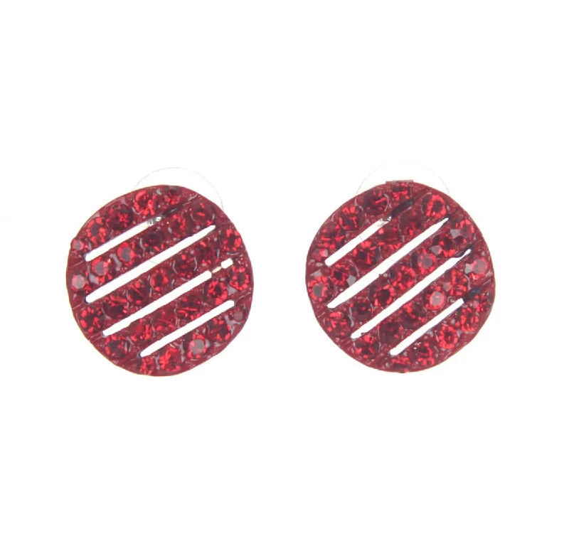 Multicolor Earrings-Red Round Earrings