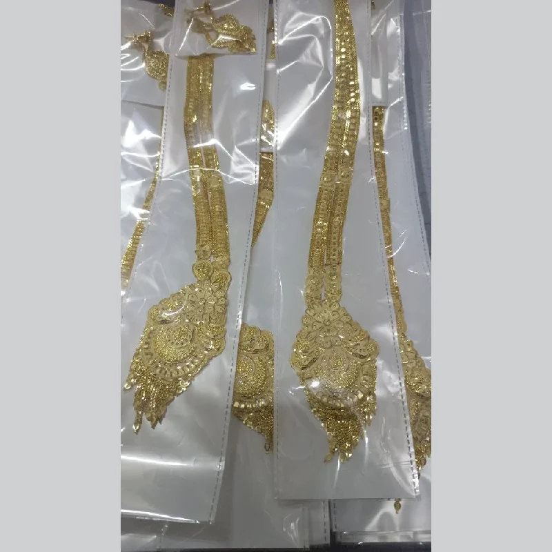 Pearl and Gold Necklace-Pari Art Jewellery Forming Long Necklace Set (1 Piece Only)