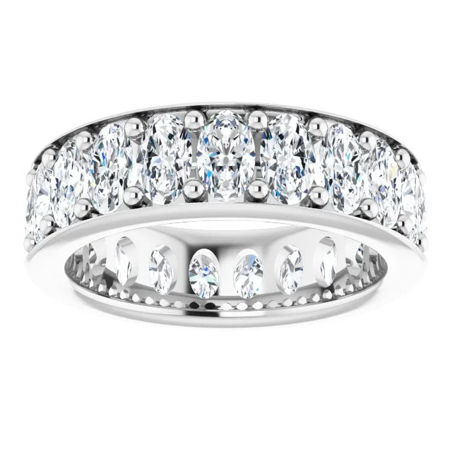 Luxurious Wedding Ring-4.41 ct. Oval Diamond Eternity Band