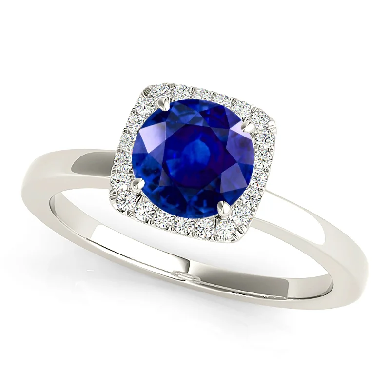 Diamond Ring for Anniversary-1.80 ct. Genuine Blue Sapphire Solitaire Band Ring