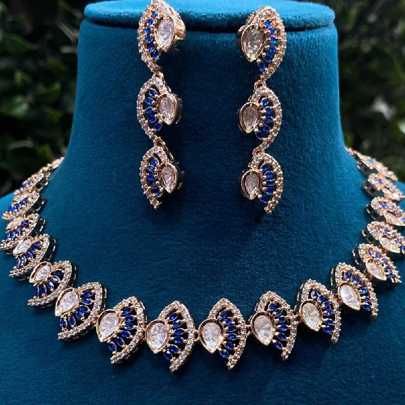 Elegant Crystal Necklace-Royal Kundan Jewellery Gold Plated Polki Kundan Necklace Set