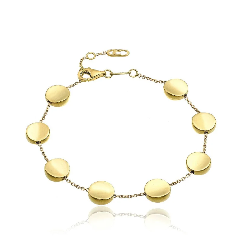 Luxury Custom Gold Bracelets-Armillas Glow 18ct Yellow Gold Flat Circle Bracelet