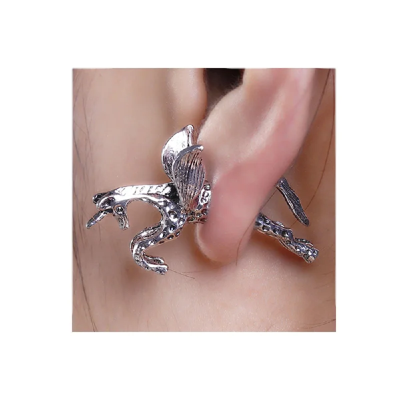 Beautiful Long Earrings-SEXY SPARKLES Sexy Sparkles Pegasus Flying Horse 3D Double Sided Ear Stud Earrings for Women