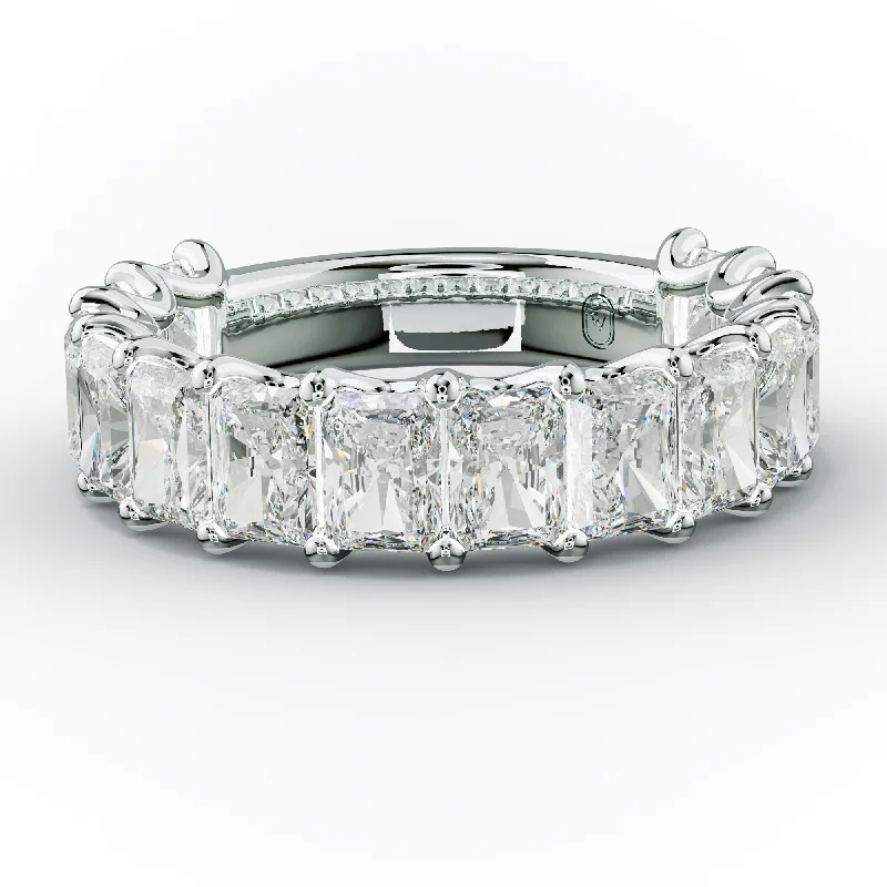 Personalized Gemstone Ring-5.0 Carat Radiant Cut Diamond Anniversary Band