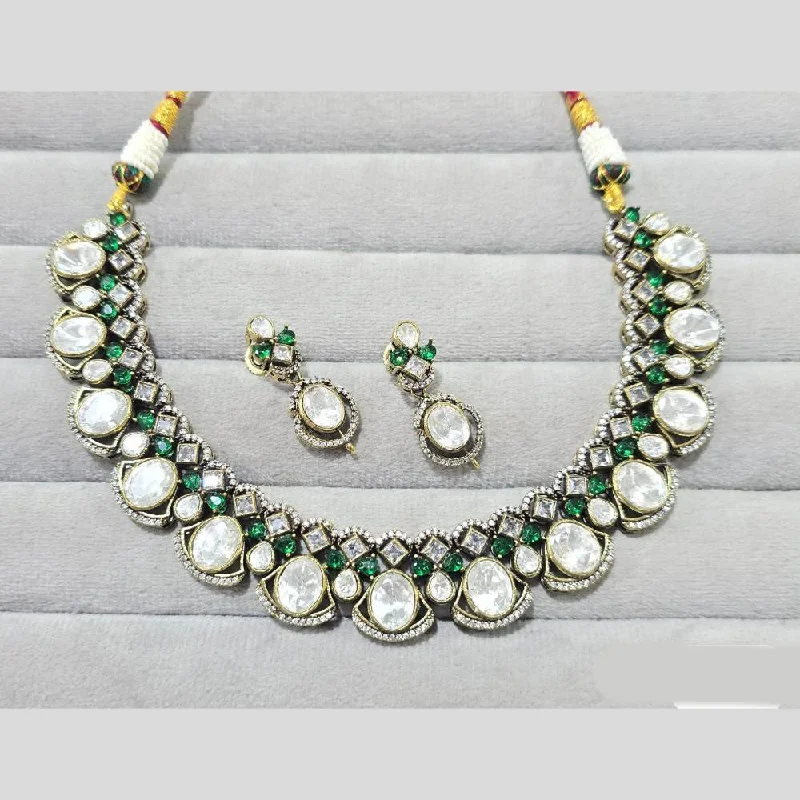 Fancy Choker Necklace-JCM Polki Kundan Stone Necklace Set