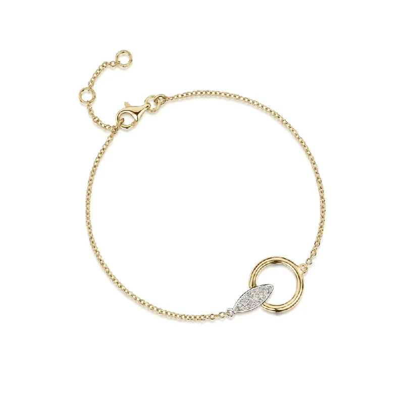 Gold and Diamond Bracelets-The Origin Collection 18ct Yellow & White Gold Pave Set Diamond Bracelet