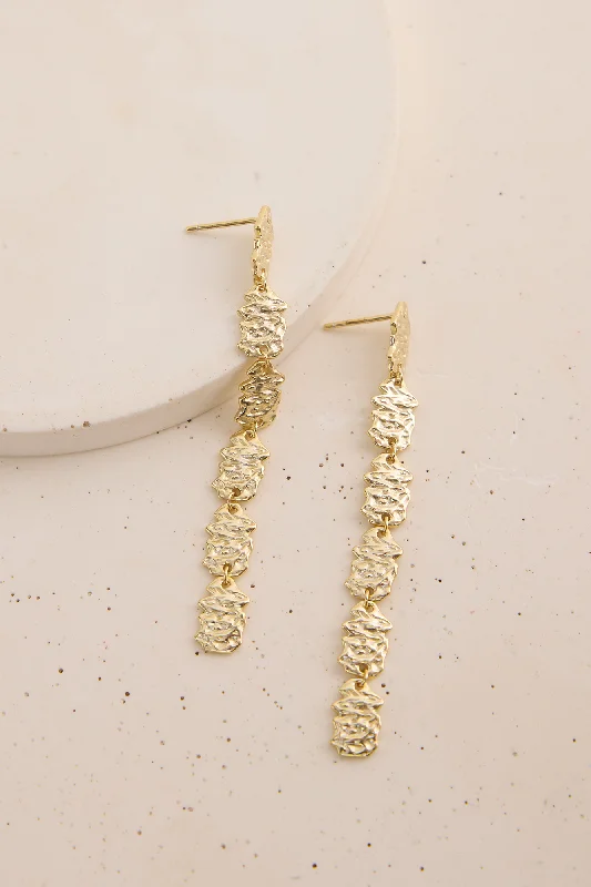 Feather Earrings-Chloe Earrings Gold