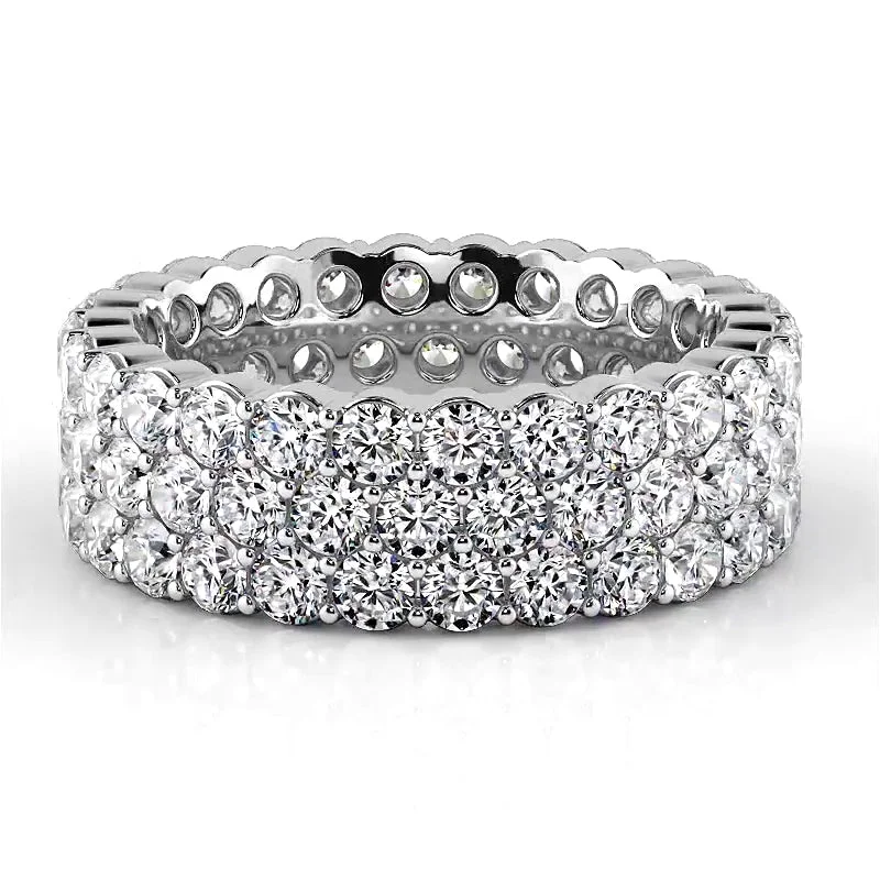 Retro Vintage Ring-4.68 ct. Round Diamond Eternity Wedding Band