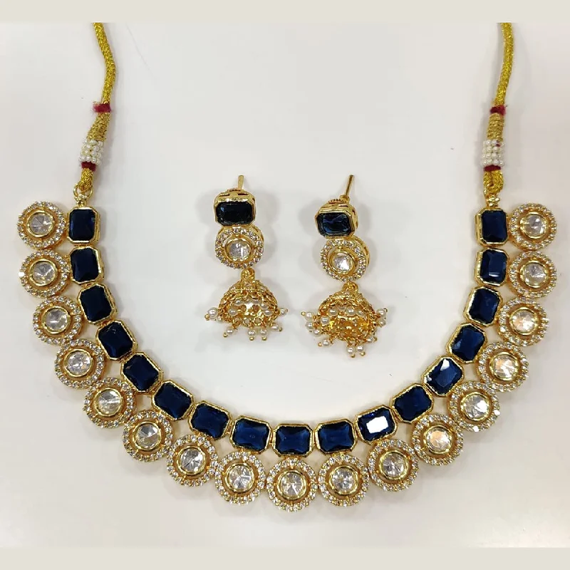 Gold Choker Necklace-JCM Gold Plated Crystal And Austrian Stone Necklace Set