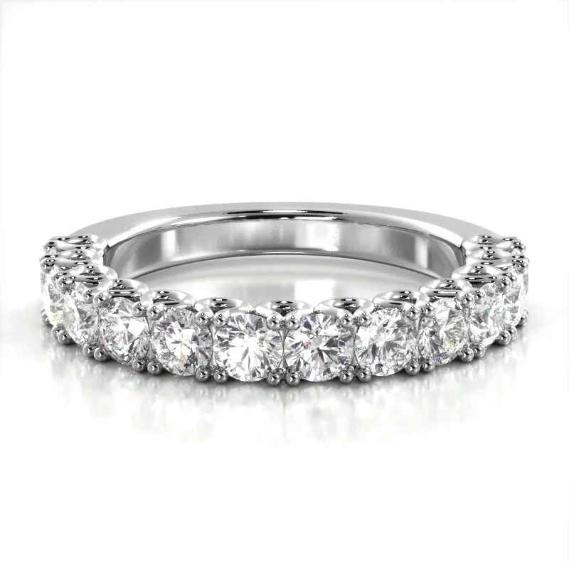 Simple Gemstone Wedding Ring-1.26 ct. Round Diamond Wedding Band