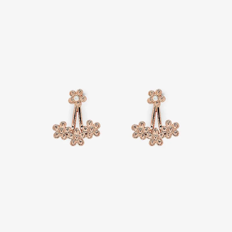 Diamond Cluster Earrings-Opal Daisy Ear Jacket