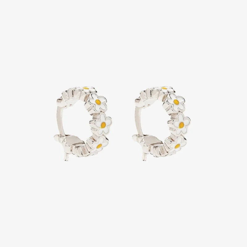 Bold Fashion Earrings-Painted Blooms Hoop Earrings