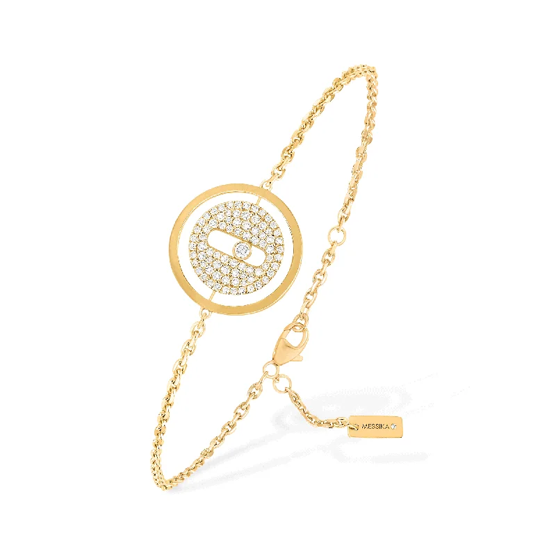 Simple Rose Gold Bracelet-18ct Yellow Gold Lucky Move Pave Diamond Bracelet