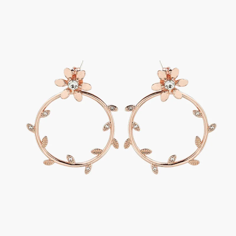 Classic Stud Earrings-Pretty Petal Flat Hoop Earrings