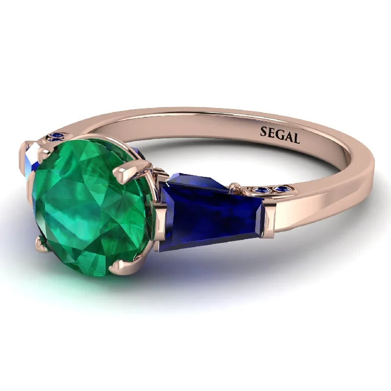 Gemstone Wedding Ring-Glamorous Custom Emerald Ring - Harley No. 65