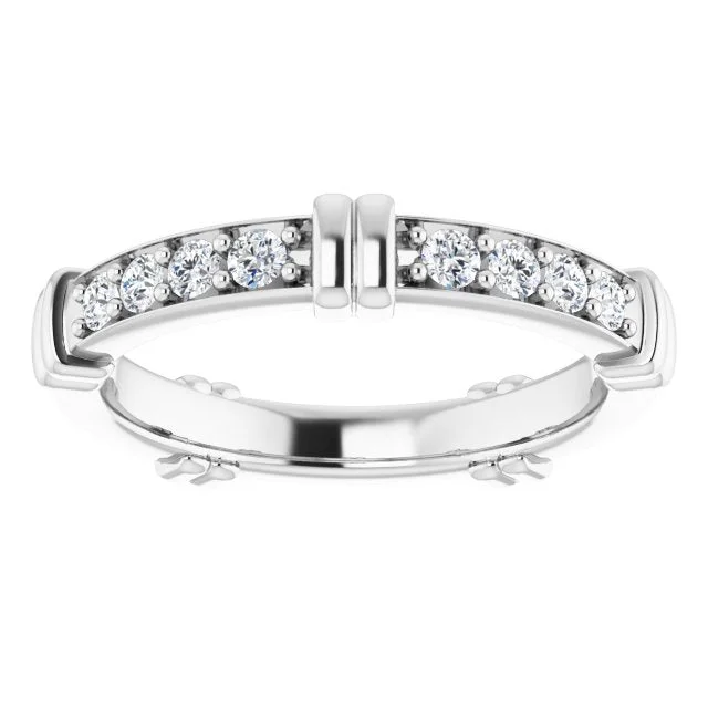 Bridal Wedding Ring-0.60 ct. Round Diamond Stackable Eternity Band