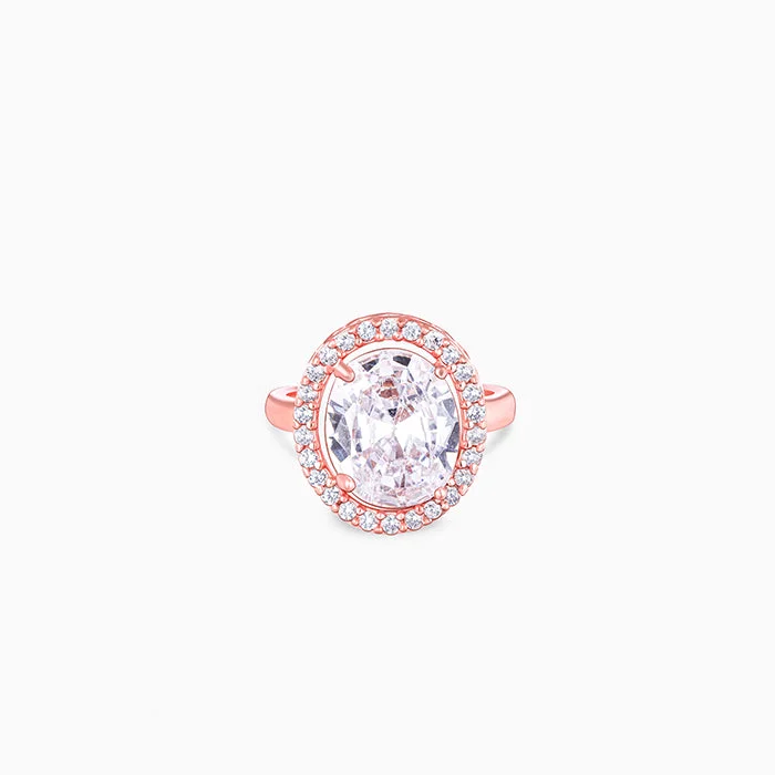 Luxurious Wedding Ring-Anushka Sharma Rose Gold Solitaire Ring