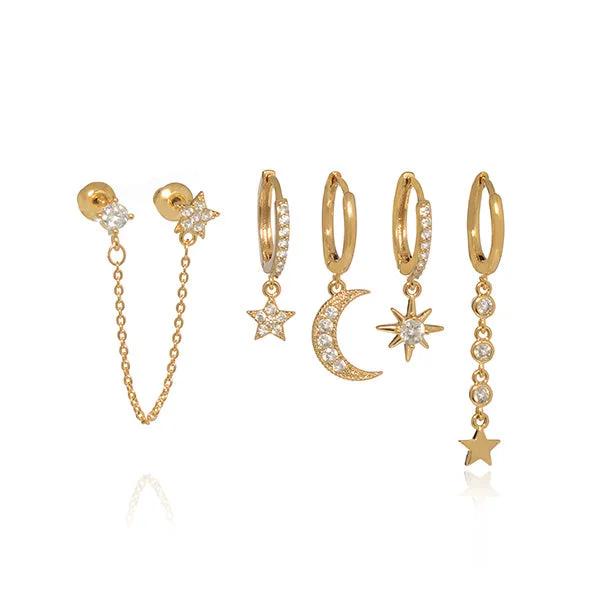 Antique Gold Earrings-Dreamy Earring Set