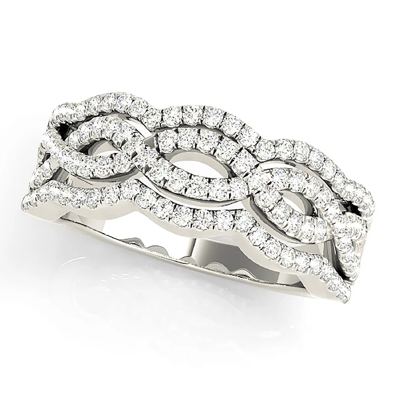 Sparkling Engagement Ring-0.65 ctw. Round Diamond  Infinity Design Wide Anniversary Ring