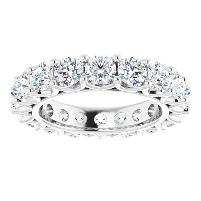 Simple Silver Ring-4.86 ct. Round Diamond Eternity Band