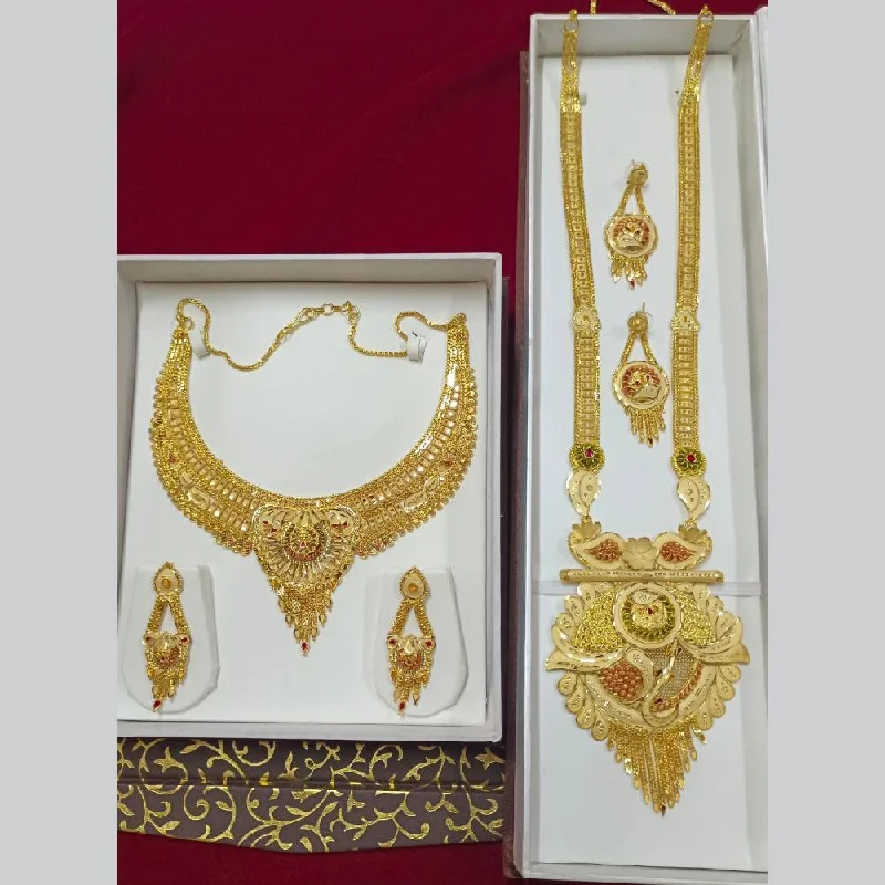 Fashionable Gold Necklace-Pari Art Jewellery Forming Double Necklace Set